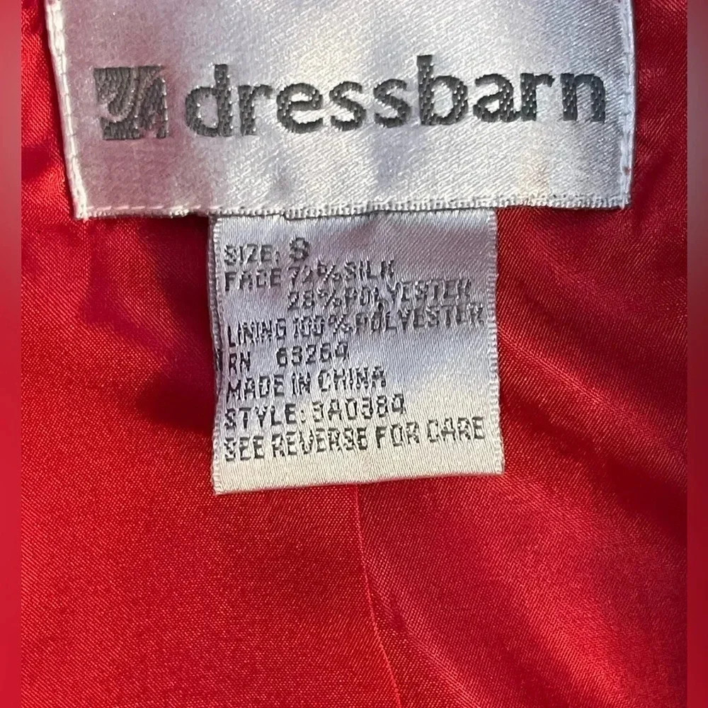 Dressbarn Asian Style Red Silk Jacket Women's Size Small - Picture 7 of 7